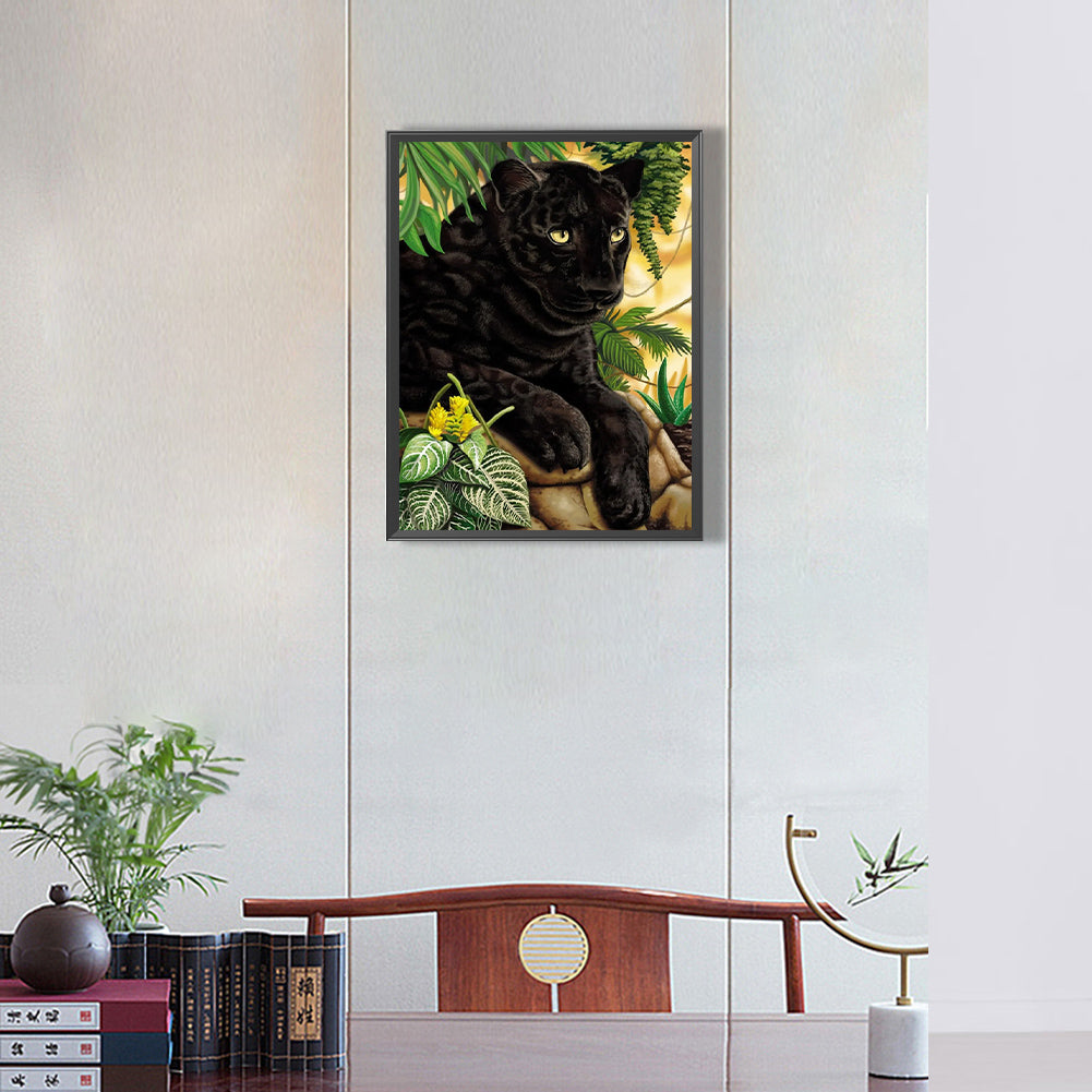 Black Panther - Full Round Drill Diamond Painting 30*40CM