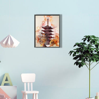 Ink Style Places Of Interest - Full Round Drill Diamond Painting 30*40CM