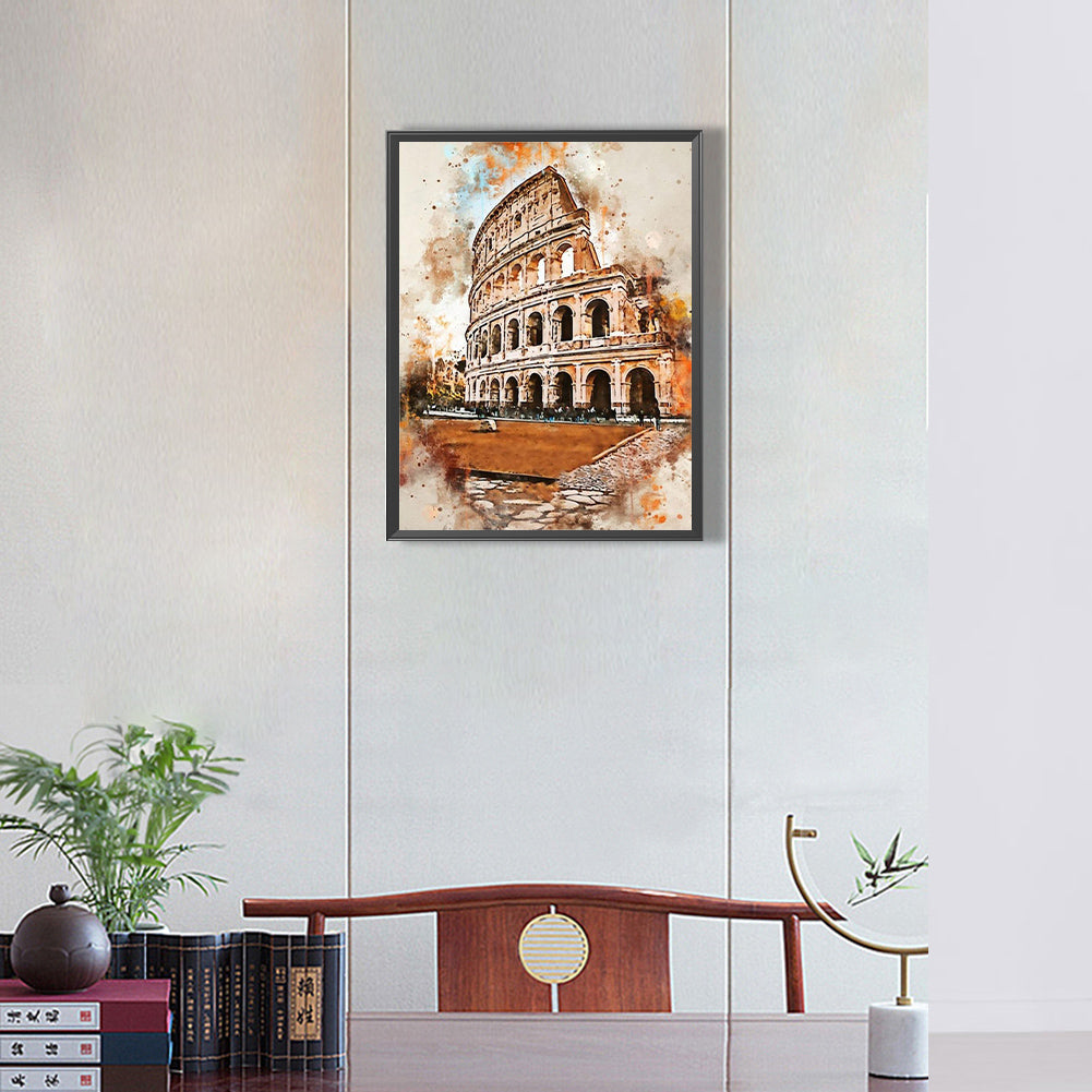 Ink Style Places Of Interest - Full Round Drill Diamond Painting 30*40CM