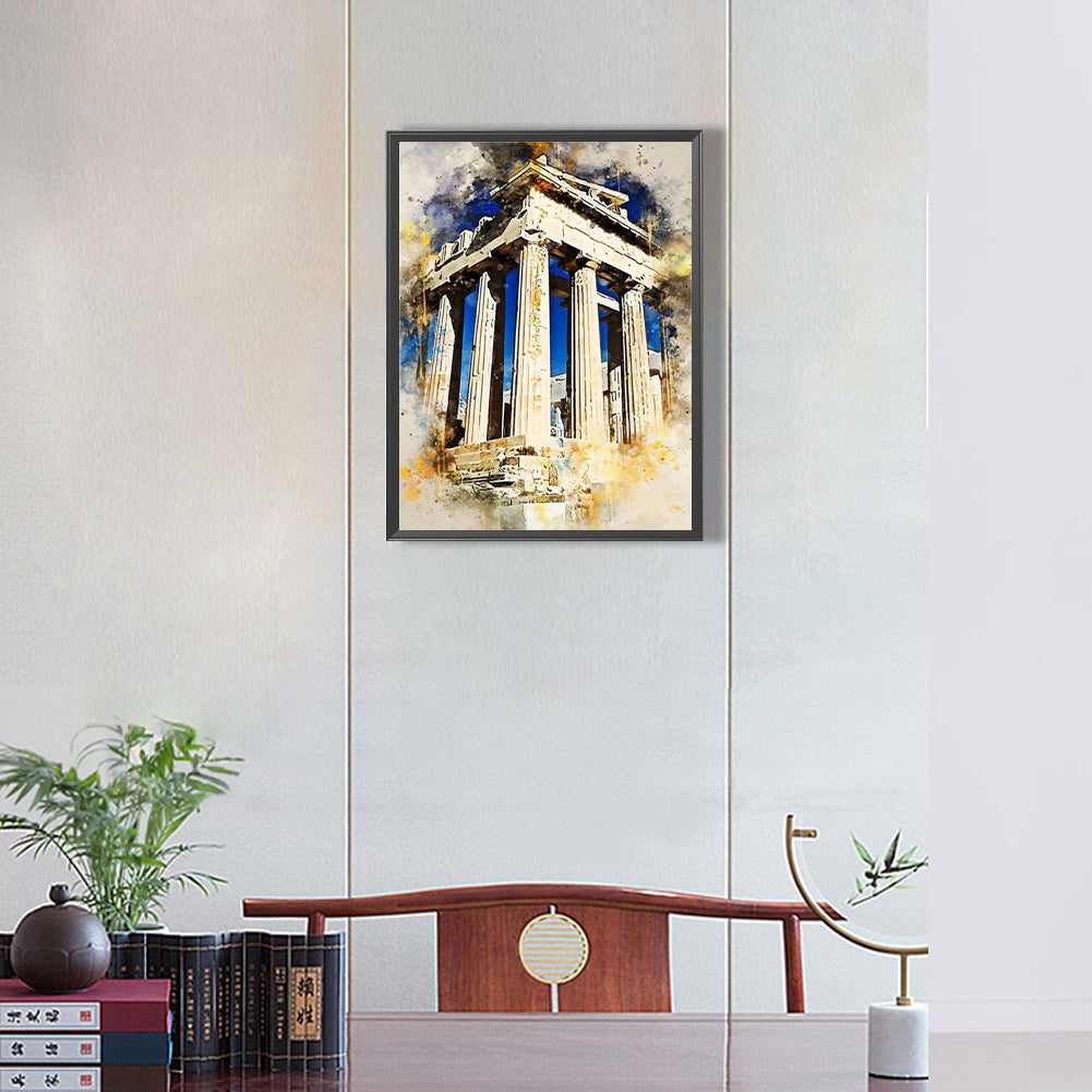 Ink Style Places Of Interest - Full Round Drill Diamond Painting 30*40CM