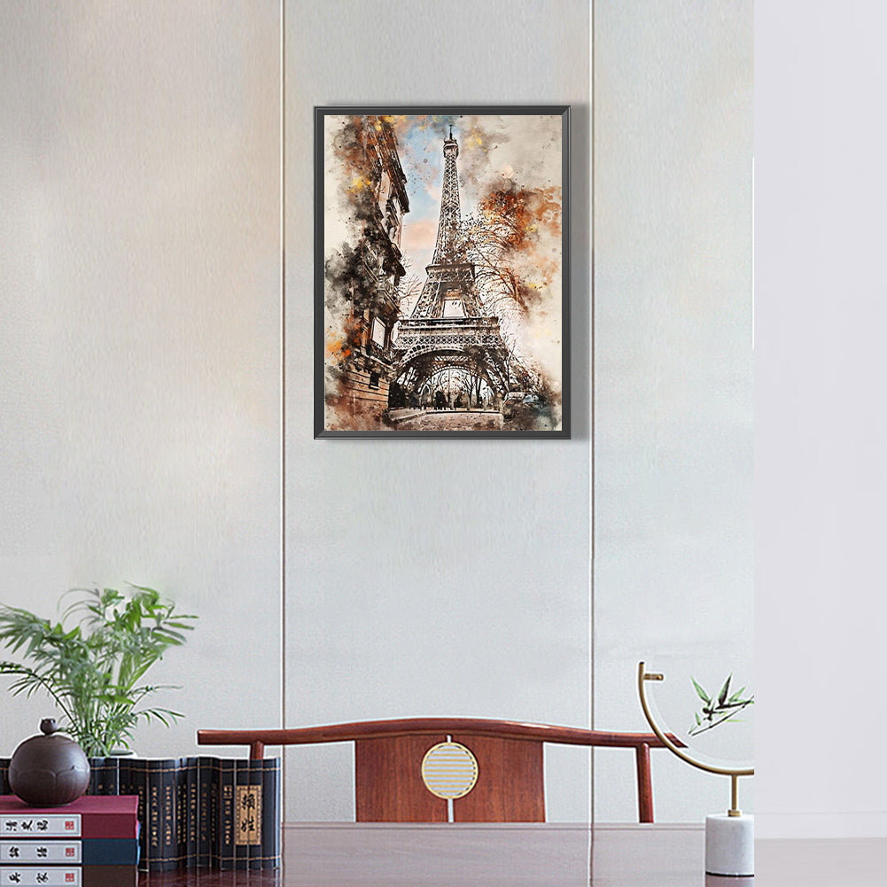 Ink Style Places Of Interest - Full Round Drill Diamond Painting 30*40CM