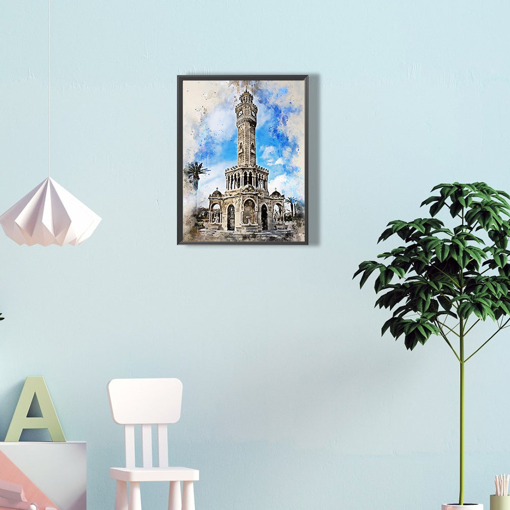 Ink Style Places Of Interest - Full Round Drill Diamond Painting 30*40CM