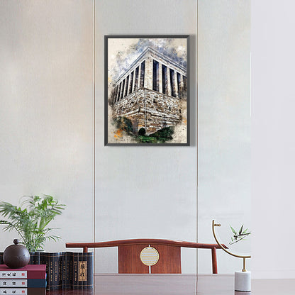 Ink Style Places Of Interest - Full Round Drill Diamond Painting 30*40CM