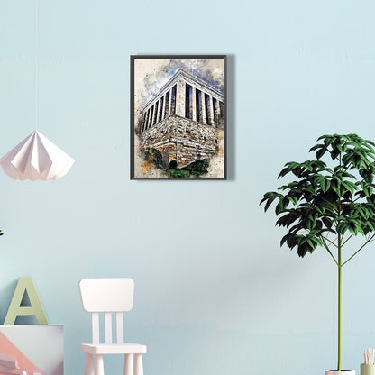 Ink Style Places Of Interest - Full Round Drill Diamond Painting 30*40CM
