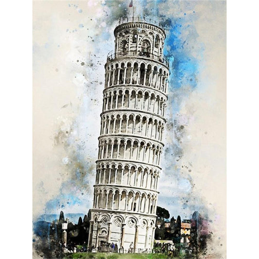 Ink Style Places Of Interest - Full Round Drill Diamond Painting 30*40CM