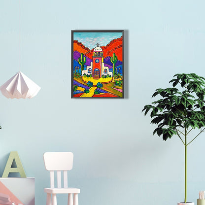 San Pedro Cactus Painting Close Up - Full Round Drill Diamond Painting 30*40CM
