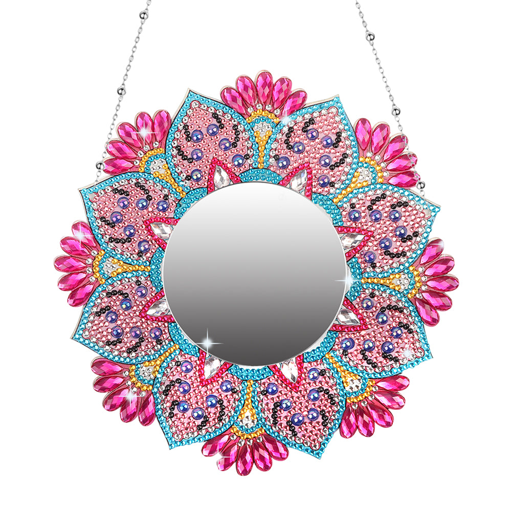 DIY Compact Mirror Art Craft Set Hanging Pocket Mirror Flower for Adult and Kids