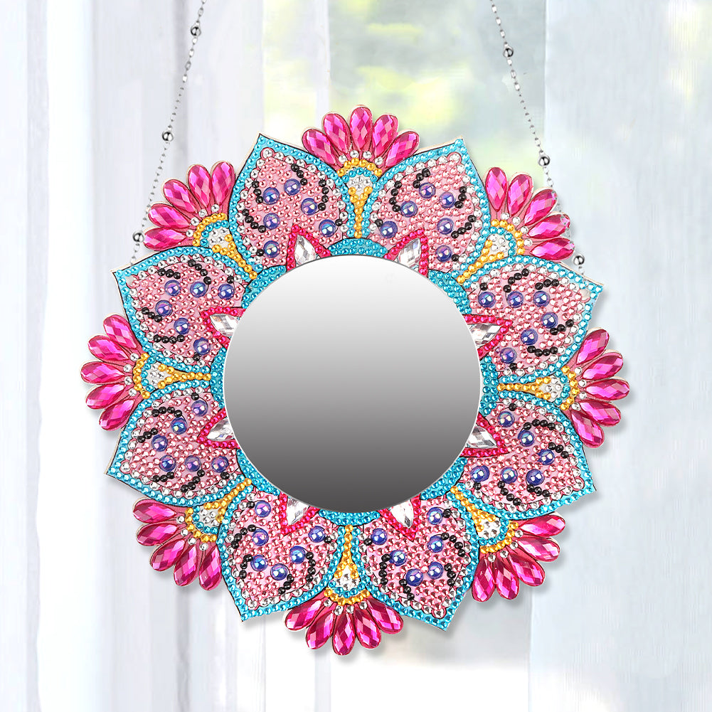 DIY Compact Mirror Art Craft Set Hanging Pocket Mirror Flower for Adult and Kids