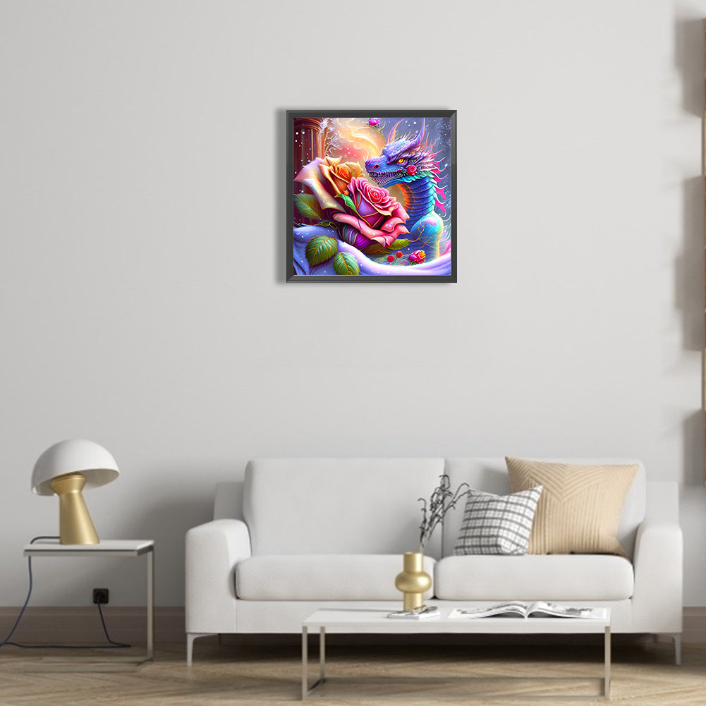 Dragon And Rose - Full Round Drill Diamond Painting 30*30CM