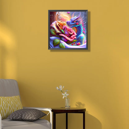 Dragon And Rose - Full Round Drill Diamond Painting 30*30CM