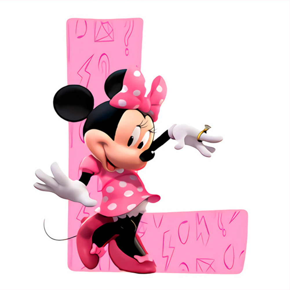 Minnie Letter L - Full Round Drill Diamond Painting 30*30CM