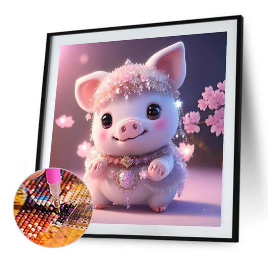 Rose Quartz Pig - Full Round Drill Diamond Painting 30*30CM
