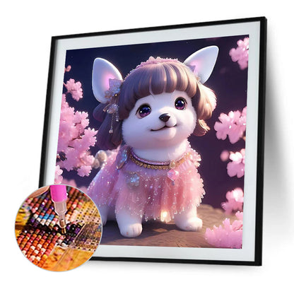 Rose Quartz Puppy - Full Round Drill Diamond Painting 30*30CM