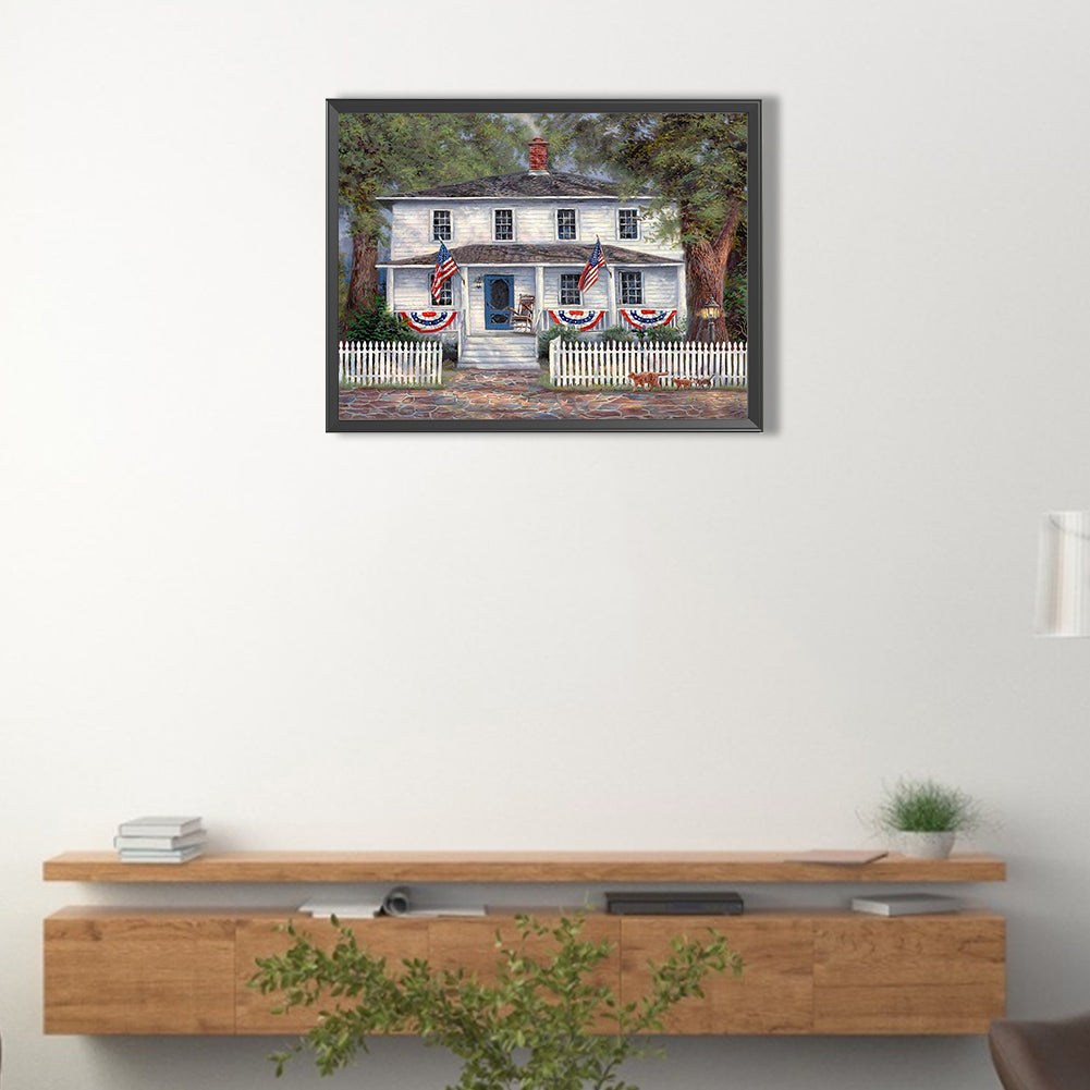 Suburban House - Full Round Drill Diamond Painting 40*30CM