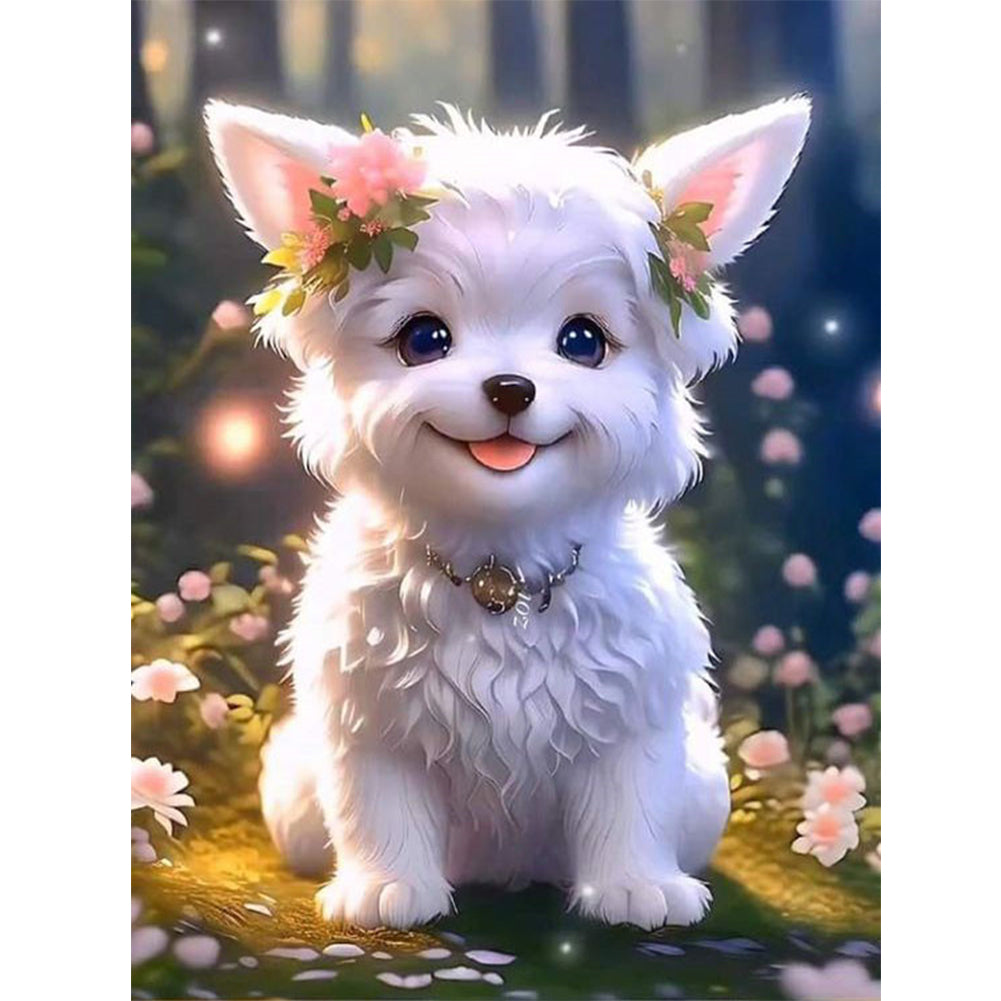 Cute Puppy - Full Square Drill Diamond Painting 30*40CM