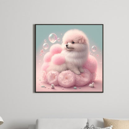 Cute Animals - Pomeranian - Full Square Drill Diamond Painting 40*40CM