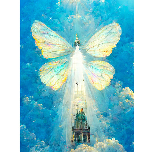 Butterfly Crystal Castle - Full Round Drill Diamond Painting 30*40CM