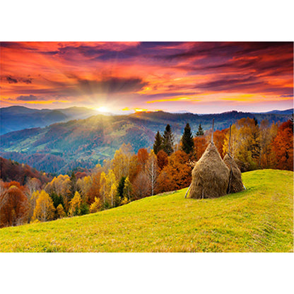 Sunrise Mountain View - Full Round Drill Diamond Painting 40*30CM