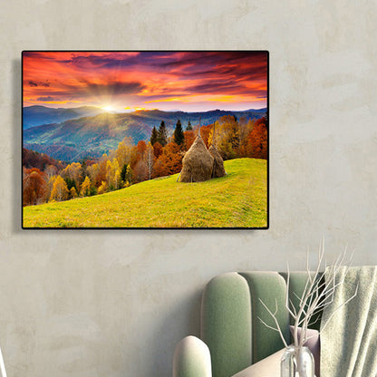 Sunrise Mountain View - Full Round Drill Diamond Painting 40*30CM