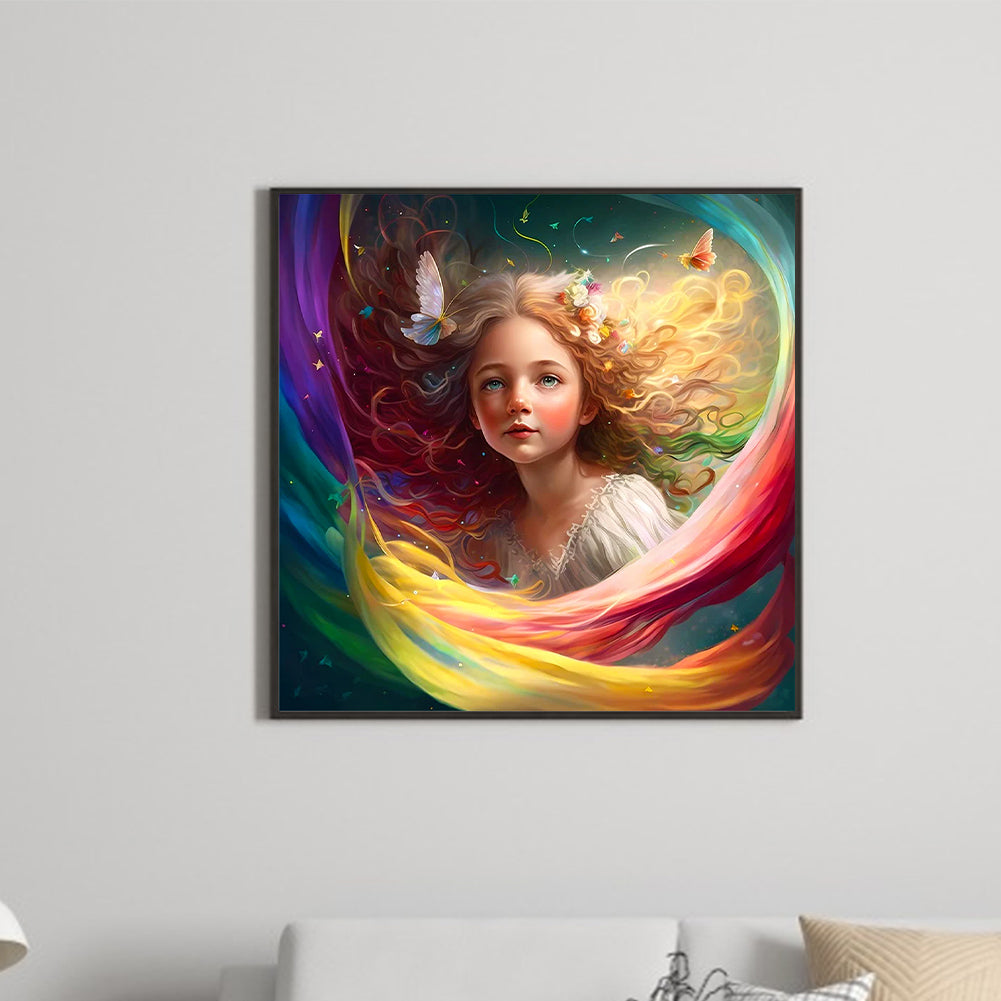 Rainbow Girl - Full Square Drill Diamond Painting 40*40CM