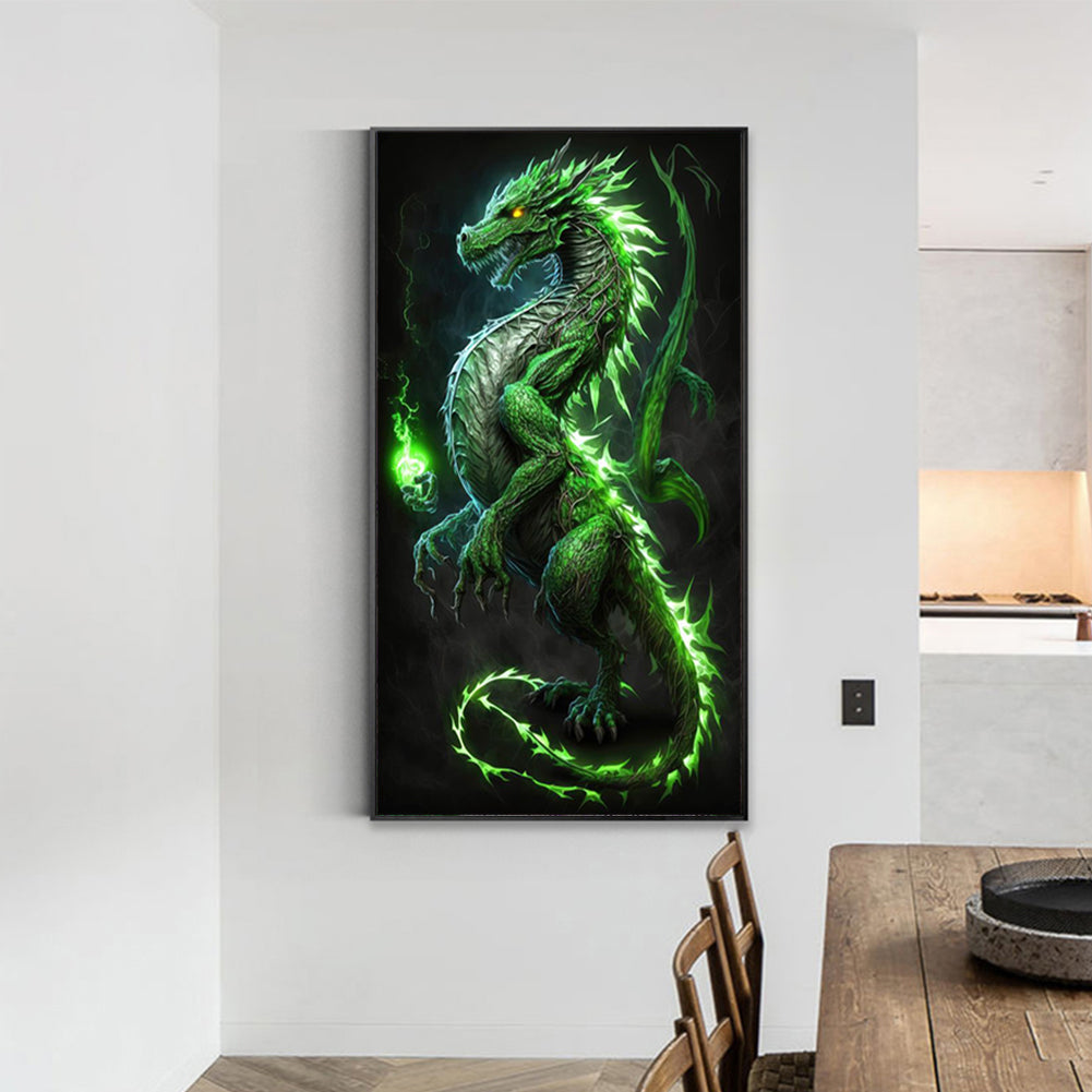 Green Dragon - Full Round Drill Diamond Painting 40*70CM