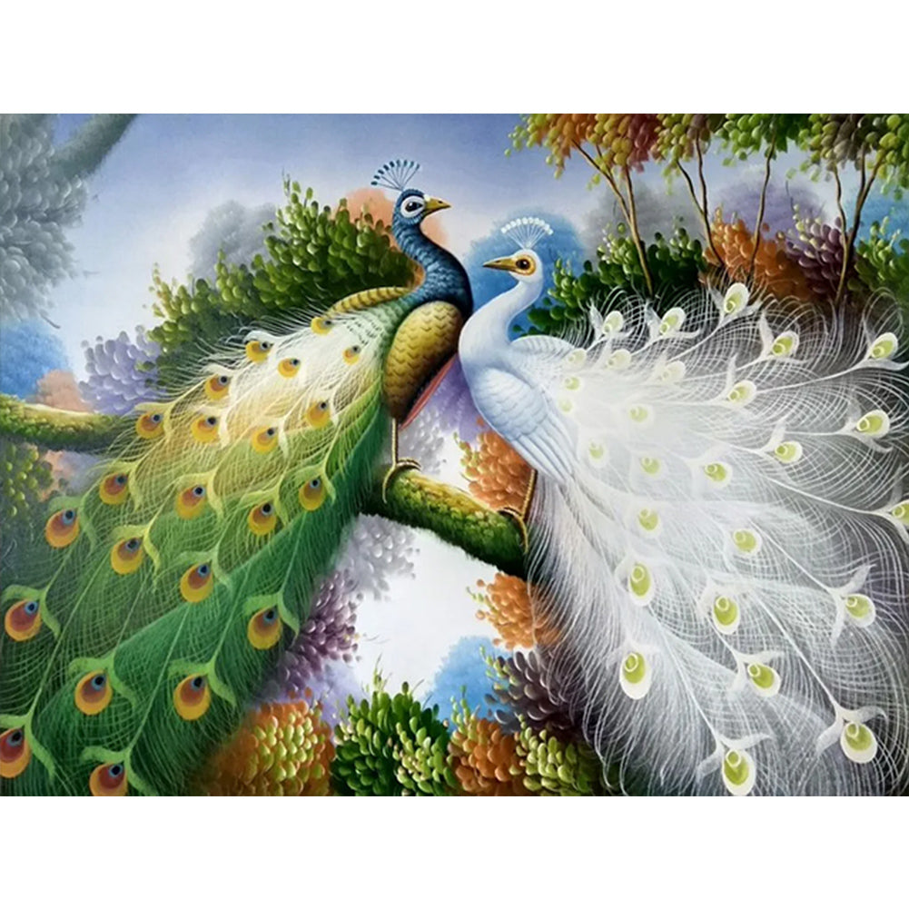 Double Sparrow - Full Round Drill Diamond Painting 40*30CM