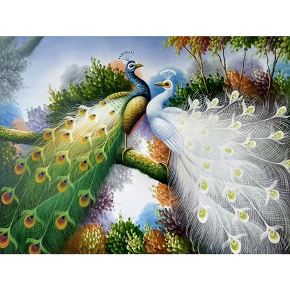 Double Sparrow - Full Round Drill Diamond Painting 40*30CM