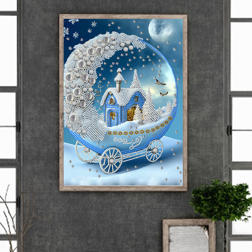 Dream Blue Carriage House - Special Shaped Drill Diamond Painting 30*40CM