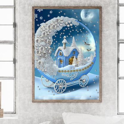 Dream Blue Carriage House - Special Shaped Drill Diamond Painting 30*40CM