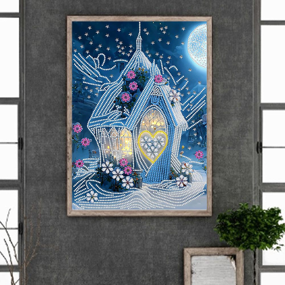 Dream Blue Carriage House - Special Shaped Drill Diamond Painting 30*40CM