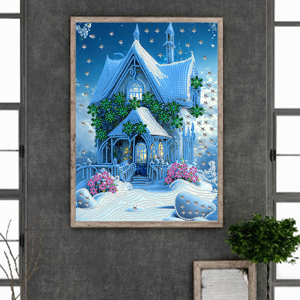 Dream Blue Carriage House - Special Shaped Drill Diamond Painting 30*40CM