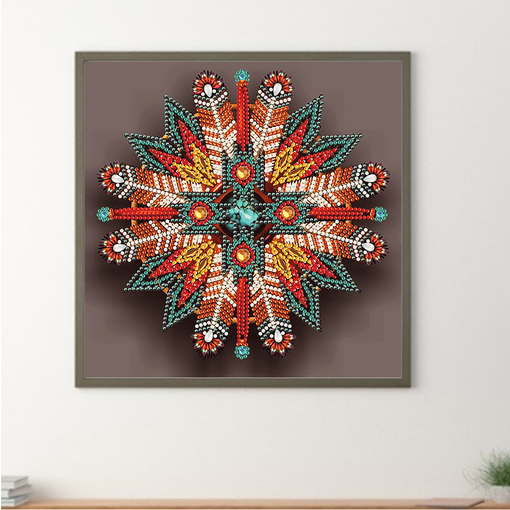 Feather Dreamcatcher Mandala - Special Shaped Drill Diamond Painting 30*30CM