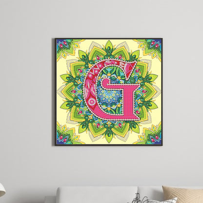 G Letter Mandala - Special Shaped Drill Diamond Painting 30*30CM
