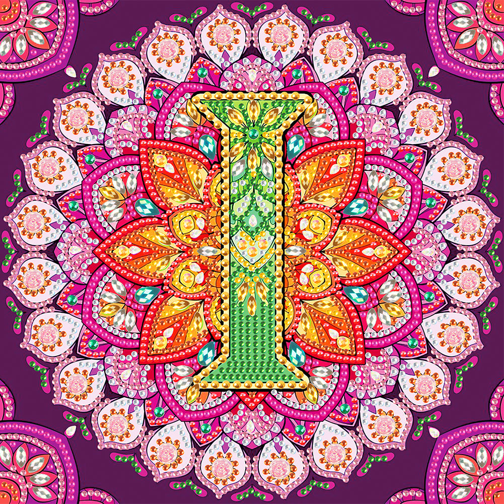 I Letter Mandala - Special Shaped Drill Diamond Painting 30*30CM