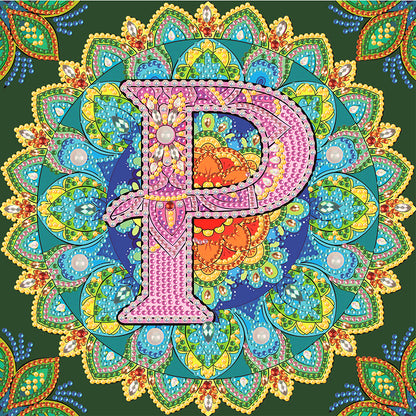P Letter Mandala - Special Shaped Drill Diamond Painting 30*30CM