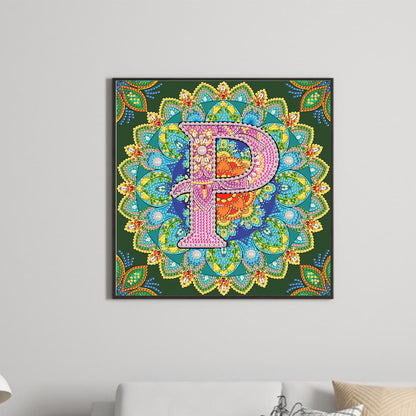 P Letter Mandala - Special Shaped Drill Diamond Painting 30*30CM