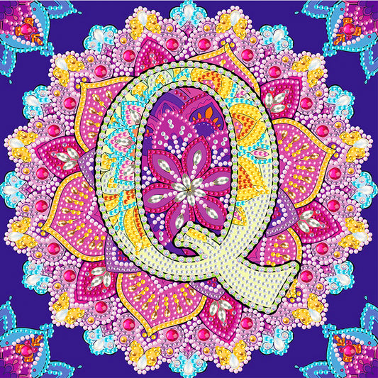 Q Letter Mandala - Special Shaped Drill Diamond Painting 30*30CM