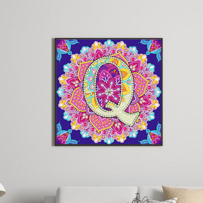 Q Letter Mandala - Special Shaped Drill Diamond Painting 30*30CM