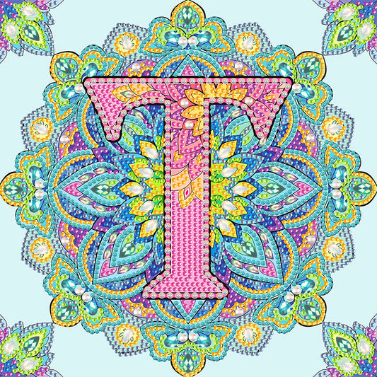 T Letter Mandala - Special Shaped Drill Diamond Painting 30*30CM