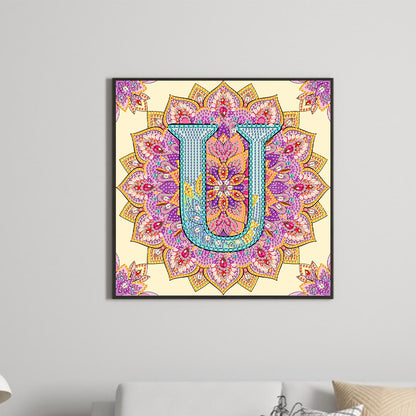 U Letter Mandala - Special Shaped Drill Diamond Painting 30*30CM