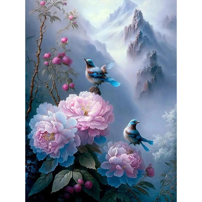 Mountain Flower Bird - Full Round Drill Diamond Painting 30*40CM