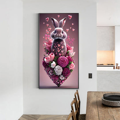 Love Flower Rabbit - Full Round Drill Diamond Painting 40*70CM