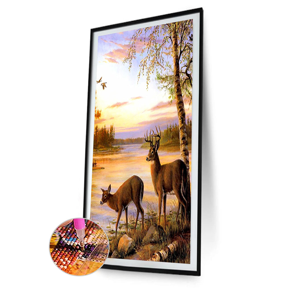 Forest Elk - Full Square Drill Diamond Painting 40*70CM