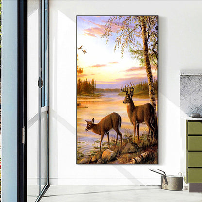 Forest Elk - Full Square Drill Diamond Painting 40*70CM