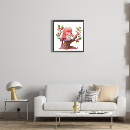 Pink Parrot - Full Round Drill Diamond Painting 30*30CM