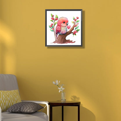Pink Parrot - Full Round Drill Diamond Painting 30*30CM