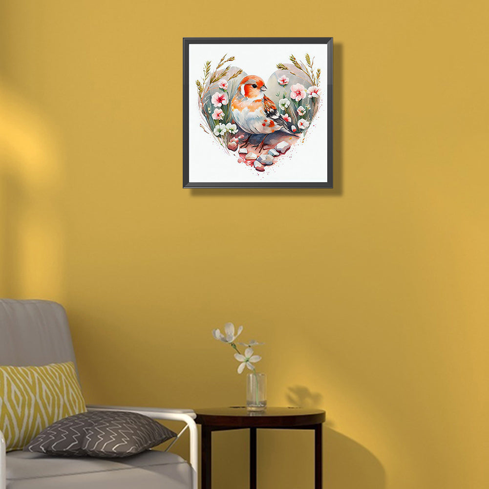 A Sparrow In Love - Full Round Drill Diamond Painting 30*30CM