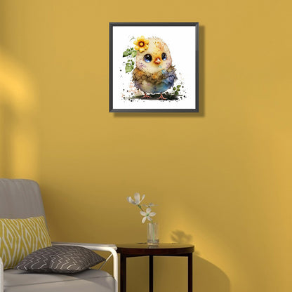 Little Yellow Chicken Playing In The Mud - Full Round Drill Diamond Painting 30*30CM