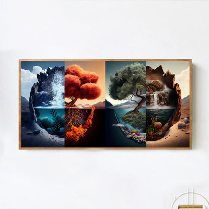 Four Seasons Of Yin And Yang - Full Square Drill Diamond Painting 80*40CM