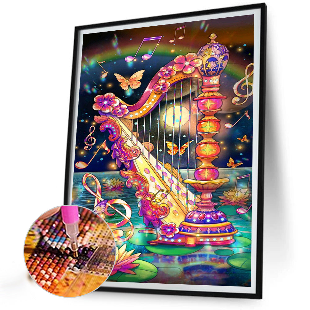 Multicolored Harp - Full Round Drill Diamond Painting 30*40CM